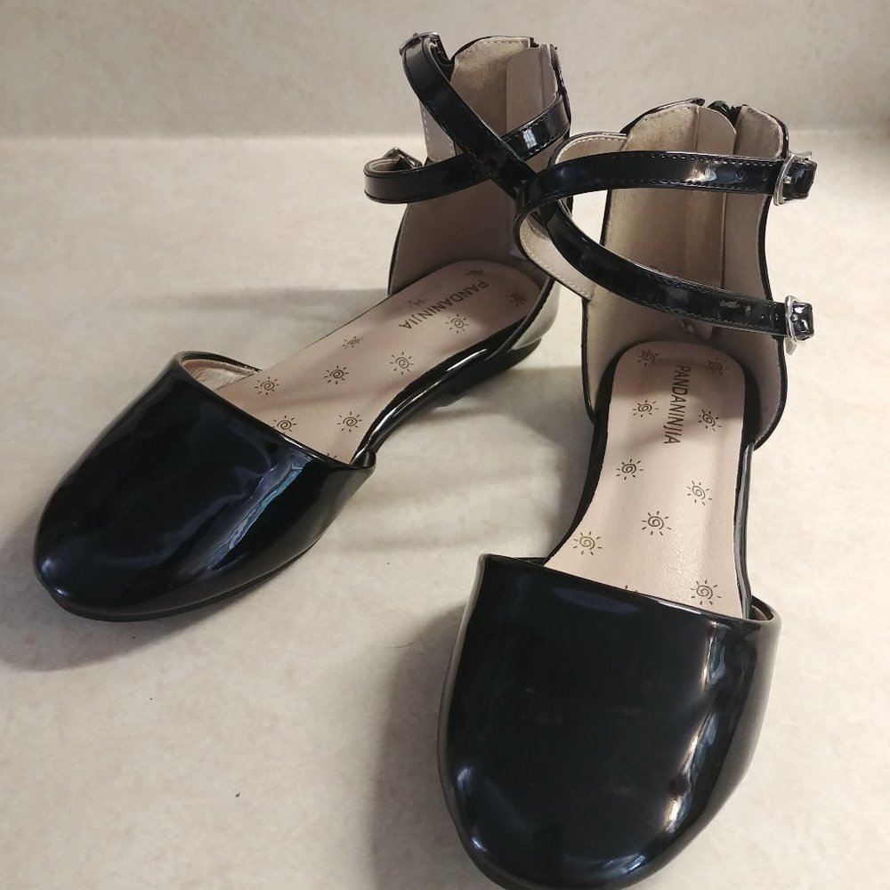 Pandaninjia Girl's Amanda Ankle Strap Ballet Flats